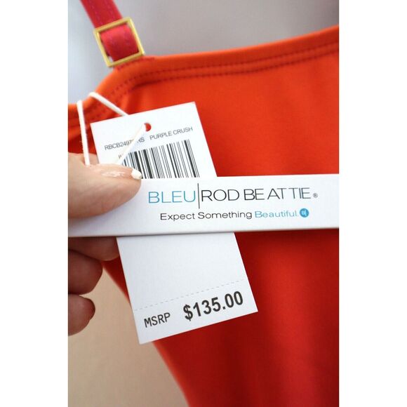 Bleu Rod Beattie Sz 12 Purple Crush Cool Breeze Shirred Underwire One-Piece - Picture 3 of 8